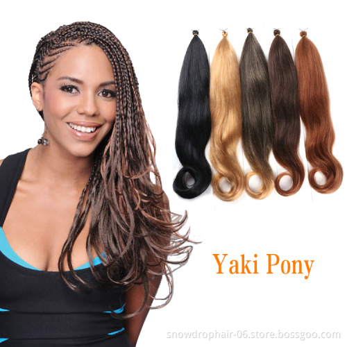 Synthetic Hair Extension High Quality Wholesale Synthetic Yaki Pony Styles  Braiding Hair Yaki Pony Hair